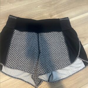 Lululemon Black and White Patterned Shorts